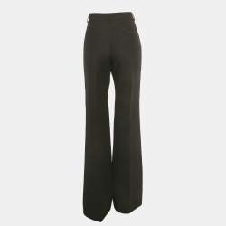 Pre Owned بنطلون فالنتينو رسمي مزيج من الصوف باللون الأسود مقاس متوسط