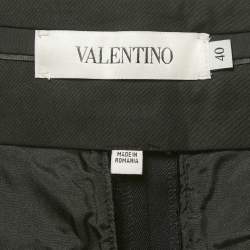 Pre Owned بنطلون فالنتينو غاباردين أزرق مستقيم القصة مقاس صغير