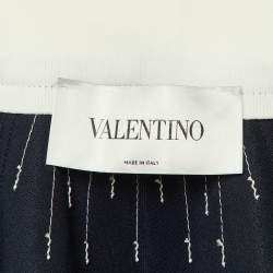 Pre Owned جاكيت رياضي فالنتينو كحلي زخرفة خياطة مضادة قماش جيرسي مقاس صغير