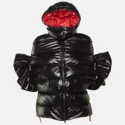 Pre Owned Valentino Black Nylon Hooded Puffer Jacket S