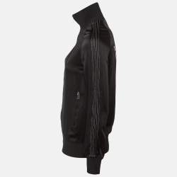 Pre Owned Valentino Black Satin Zip Front Track Jacket S