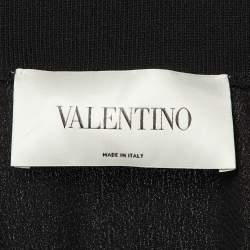 Pre Owned Valentino Black Satin Zip Front Track Jacket S