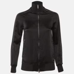 مملوكة مسبقًا Valentino Black Satin Zip Front Track Jacket S