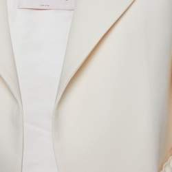 Pre Owned Valentino Cream Crepe Open Front Couture Jacket M