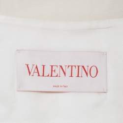 Pre Owned Valentino Cream Crepe Open Front Couture Jacket M