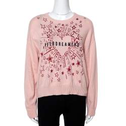 مملوكة مسبقًا سويتر ريد فالنتينو جاكار ألعاب نارية و صوف وردي فاتح مقاس صغير (سمول)