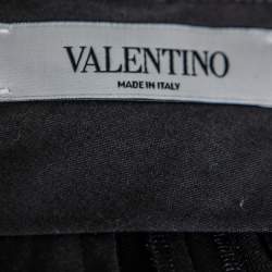 Pre Owned Valentino Black Wool & Silk Straight Leg Trousers M