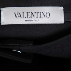 Pre Owned بنطلون فالنتينو أرجل مستقيمة حرير و صوف أسود مقاس وسط (ميديوم)