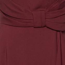 مملوكة مسبقًا فستان ميدي فالنتينو غاذيرد كريب عنابي تفاصيل فيونكة مقاس متوسط - ميديوم 