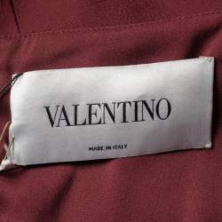 مملوكة مسبقًا فستان ميدي فالنتينو غاذيرد كريب عنابي تفاصيل فيونكة مقاس متوسط - ميديوم 