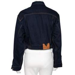 Pre Owned Valentino Navy Blue Denim Cropped Jacket S