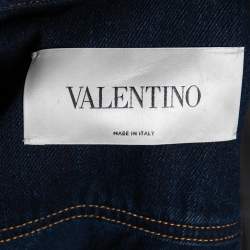 Pre Owned Valentino Navy Blue Denim Cropped Jacket S