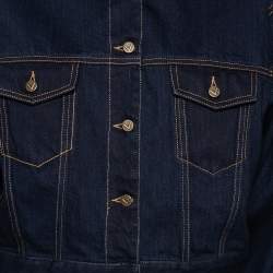 Pre Owned Valentino Navy Blue Denim Cropped Jacket S