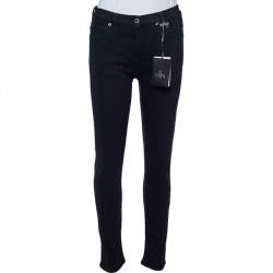 Valentino Black Denim VLTN Star Print Detail Slim Fit Jeans S