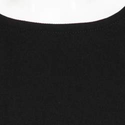 Pre Owned Valentino Black Crepe Short Sleeve Dress S