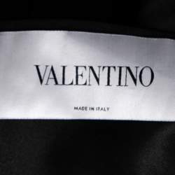 Pre Owned Valentino Black Crepe Short Sleeve Dress S