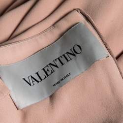 مملوكة مسبقًا Valentino Beige Silk Pleated Sleeveless Maxi Dress M