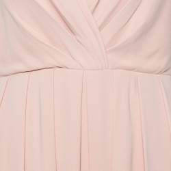 مملوكة مسبقًا Valentino Beige Silk Pleated Sleeveless Maxi Dress M