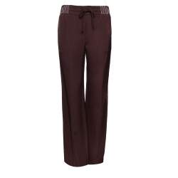 Pre Owned Valentino Burgundy Silk Blend Techno Stitch Detail Palazzo Pants S