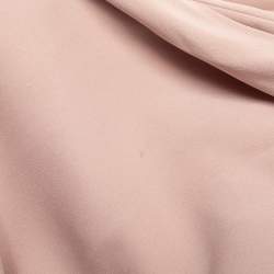 Pre Owned Valentino Beige Silk Pleated Sleeveless Maxi Dress M