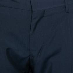 Pre Owned Valentino Navy Blue Wool Formal Trouser M