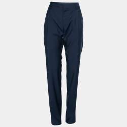 مملوكة مسبقًا Valentino Navy Blue Wool Formal Trouser L