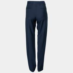 مملوكة مسبقًا Valentino Navy Blue Wool Formal Trouser L