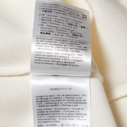 Pre Owned Valentino Ivory Knit Flared Cuff Detail Round Neck Top L
