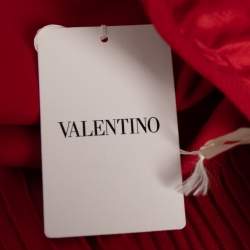 Valentino Red Wool & Silk Pintucked Shorts S