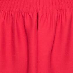 Valentino Red Wool & Silk Pintucked Shorts S
