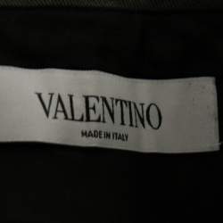 Pre Owned Valentino Olive Green Cotton Wide Leg Cargo Pants M