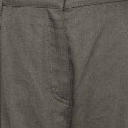 Pre Owned Valentino Olive Green Cotton Wide Leg Cargo Pants M