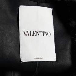 Pre Owned Valentino Black Mink Fur Butterfly Embellished Coat S