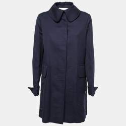 Valentino Blue Canvas Mid-Length Coat L