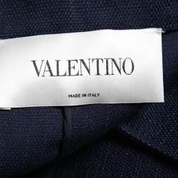 Valentino Blue Canvas Mid-Length Coat L