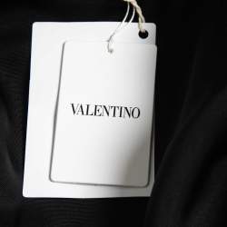Pre Owned Valentino Black Long Sleeve Drawstring Waist Midi Dress M