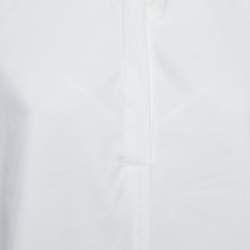 Pre Owned Valentino White Cotton Tie Detail Oversized Mini Dress M