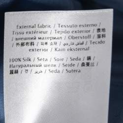 Pre Owned Valentino Blue Silk Straight Leg Pants M