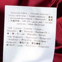 Pre Owned Valentino Burgundy Cotton Taffeta Neck Tie Detail Top L