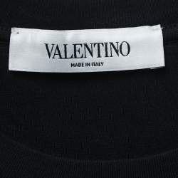مملوكة مسبقًا Valentino Black VLTN Print Cotton Jersey Half Sleeve T-Shirt S