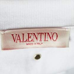 Valentino Special Edition White Print Cotton Half Sleeve T-Shirt M