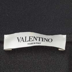 Pre Owned Valentino Black VLTN Star Print Jersey Sporty Midi Dress L