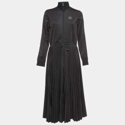 Pre Owned Valentino Black VLTN Star Print Jersey Sporty Midi Dress L