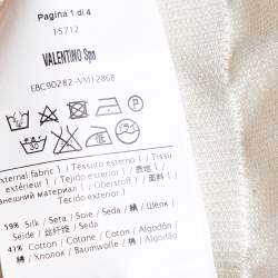 Pre Owned Valentino Cream Silk & Cotton Knit Lace Trim Jumper S