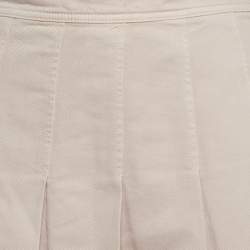 Pre Owned Valentino Pink Denim Pleated Mini Skirt M