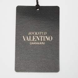 Pre Owned Valentino Black Leather Rockstud Alcove Box Top Handle Bag
