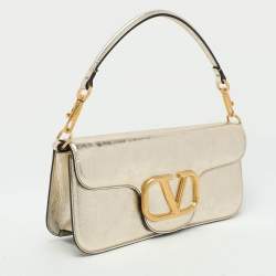 Pre Owned Valentino Gold Leather Loco Shoulder Bag