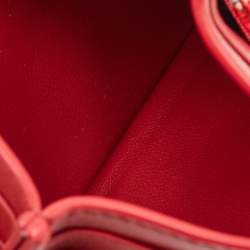 Valentino Red/Beige Canvas and Leather Iconographe Card Holder