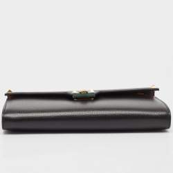 Valentino Black Leather Rockstud Alcove Wallet On Chain