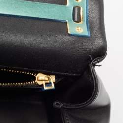 Valentino Black Leather Small One Stud Top Handle Bag